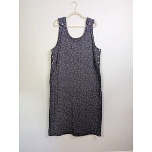 Vtg Woolrich Overalls Dress XL Jumper Corduroy Floral Cottagecore Country Modest